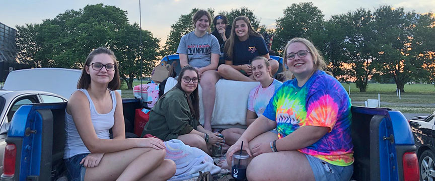 We ate a lot of snacks at the drive-in!