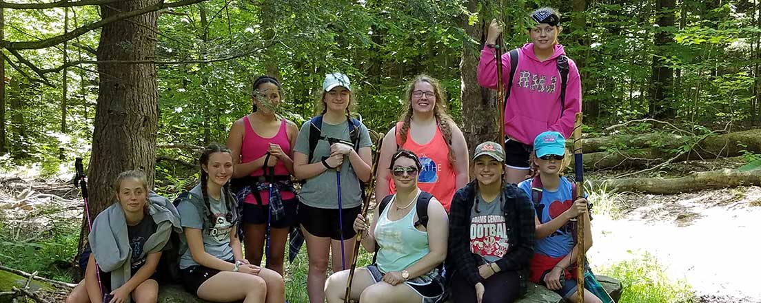 Girl Scout friends hiking in Pennsylvania!